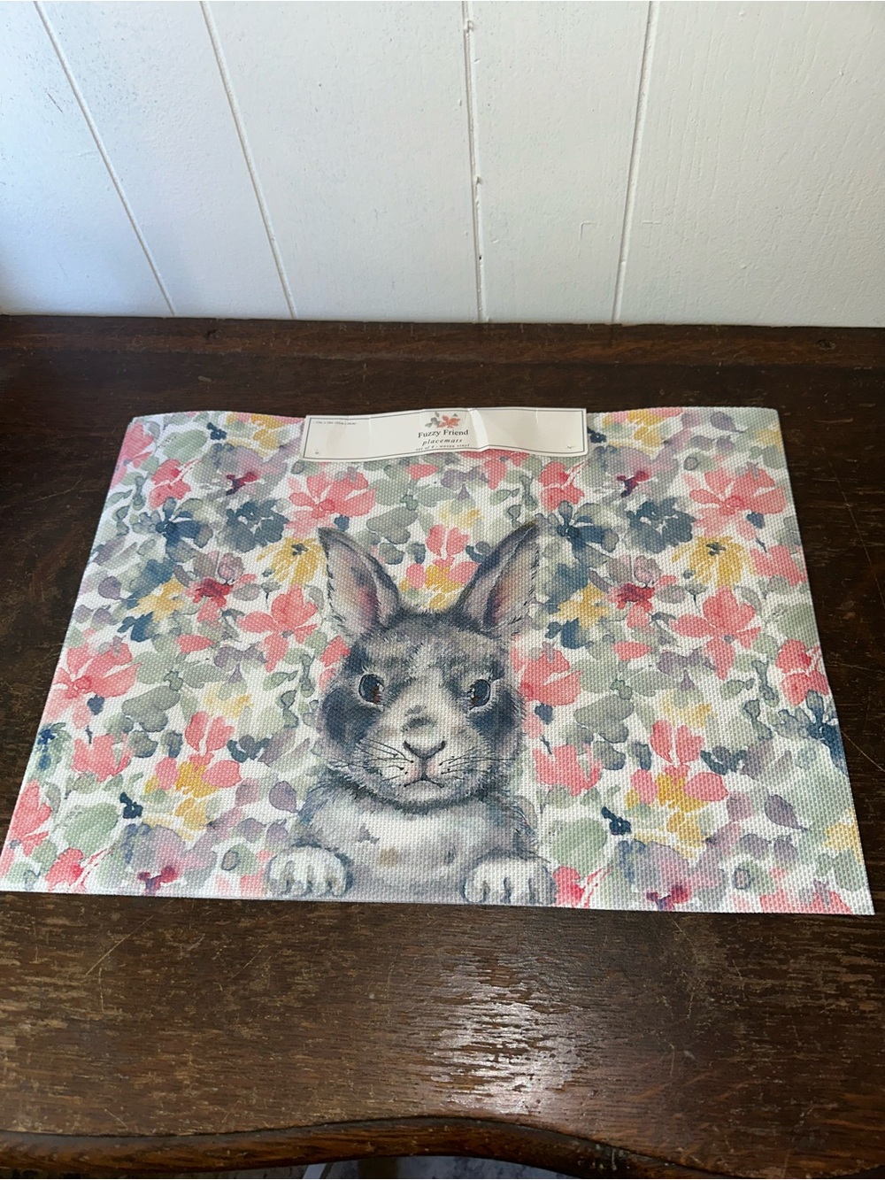 Fuzzy Friend Bunny Floral Placemat - Multicolor